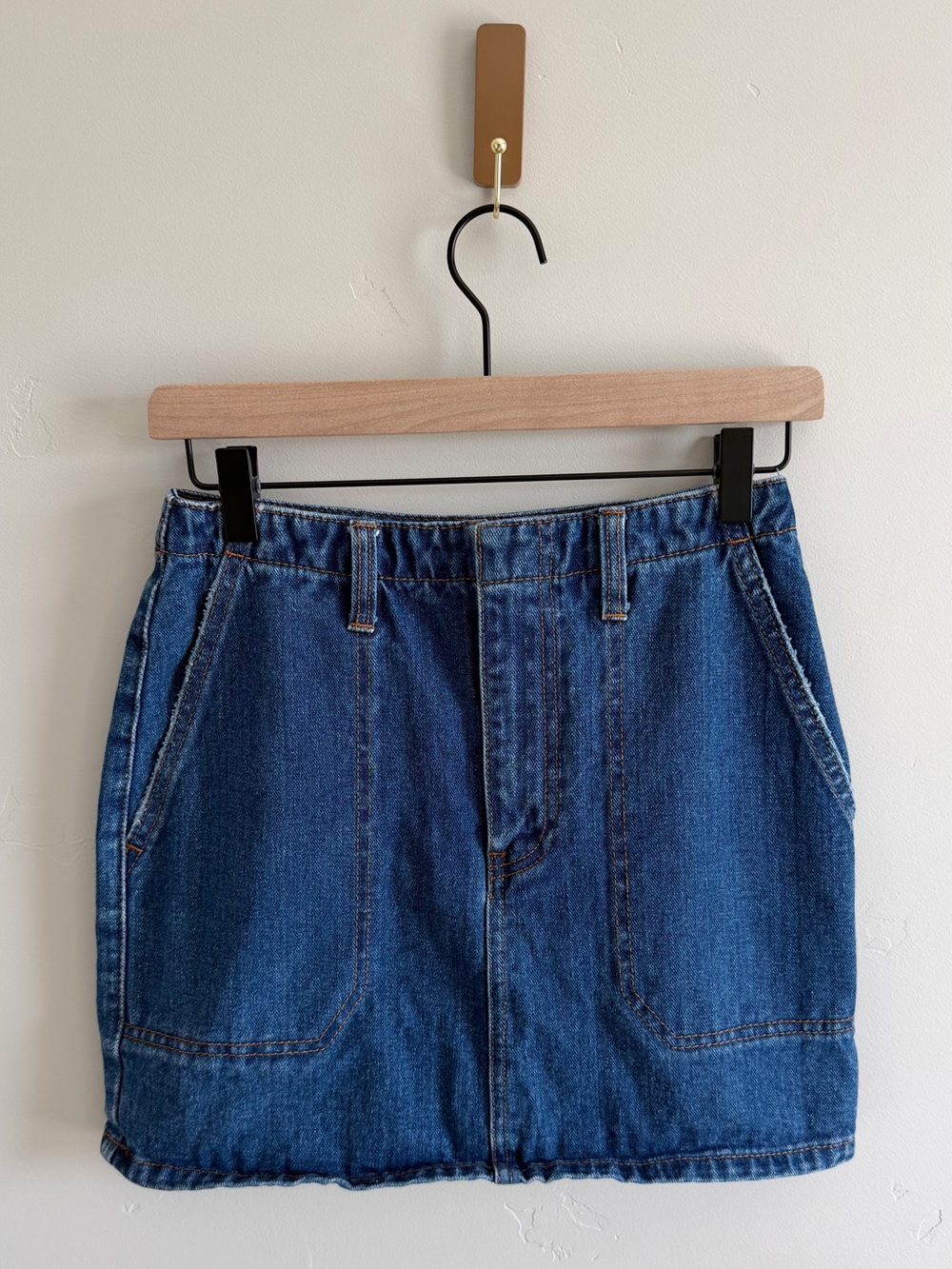 Billabong Denim Mini Skirt in Dark Wash